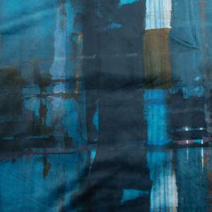 Dzianina welur cuba wzór łaty odcienie granatu i brązu