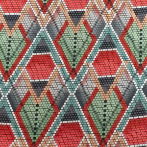 Tkanina Silki wzór geometryczny kolor czerwony