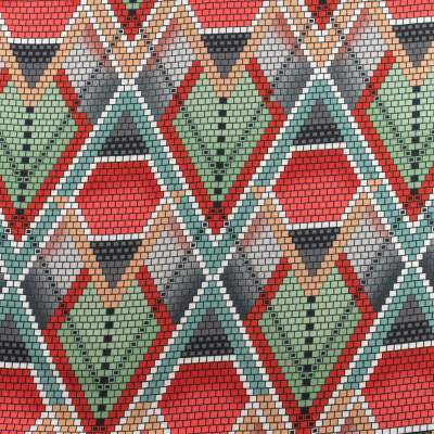 Tkanina Silki wzór geometryczny kolor czerwony