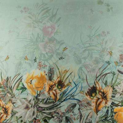 Szyfon w kwiaty kolor patynowy