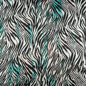 Tkanina Satyna lycra wzór cavalli zebra zieleń