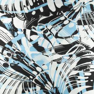 Dzianina zamsz wzór mazany kolor błękitny