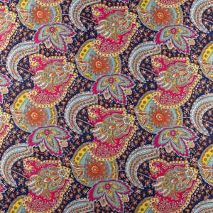 Dzianina zamsz wzór orientalny tło granatowe