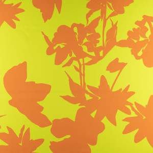 Tkanina Wiskoza Twill – wzór mazany, kolor zielony i pomarańcz