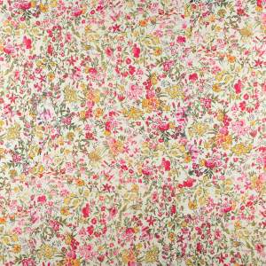 Szyfon jedwabny w kwiaty kolor ecru