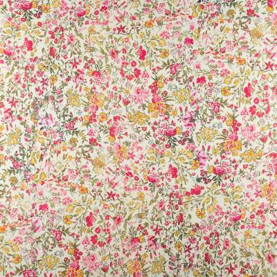 Szyfon jedwabny w kwiaty kolor ecru