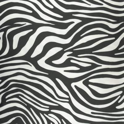 Tkanina Satyna lycra wzór zebra kolor czarny i biały