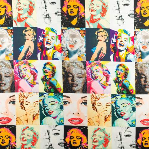 Tkanina wiskoza twill wzór Marilyn Monroe