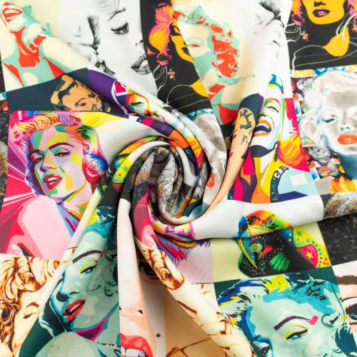 Tkanina wiskoza twill wzór Marilyn Monroe