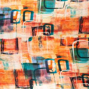 Tkanina Wiskoza Twill – wzór mazany, odcienie pomarańczowego