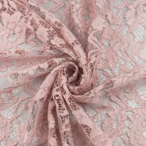 Koronka materiał w kwiaty kolor brudny róż
