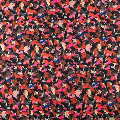 Tkanina Wiskoza Twill – wzór mazany, kolor różowy