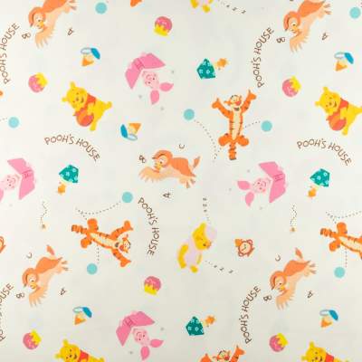 Dresówka pętelka wzór puchatek kolor ecru