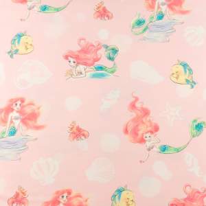 Dresówka pętelka wzór syrenka kolor różowy