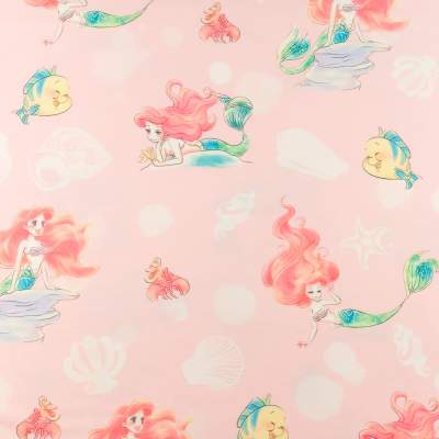 Dresówka pętelka wzór syrenka kolor różowy