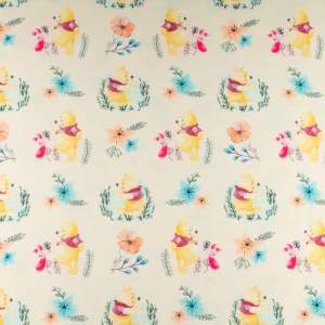 Dresówka pętelka wzór kubuś kolor pastelowy żółty