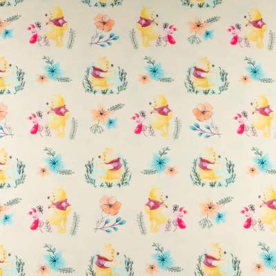 Dresówka pętelka wzór kubuś kolor pastelowy żółty