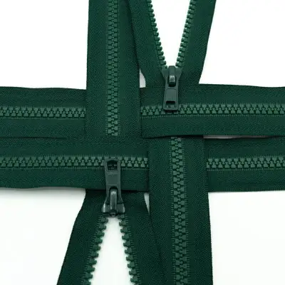 Zamek kostkowy rozdzielczy kolor 890 butelkowa zieleń 45 cm