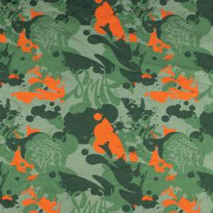 Dresówka drapana wzór graffiti odcienie zieleni