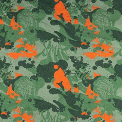 Dresówka drapana wzór graffiti odcienie zieleni