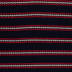 Dzianina swetrowa wzór pasy kolor granatowy