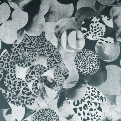 Szyfon jedwabny wzór panterka kolor szary