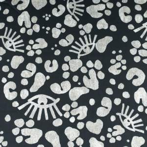 Szyfon jedwabny wzór aztecki kolor czarny