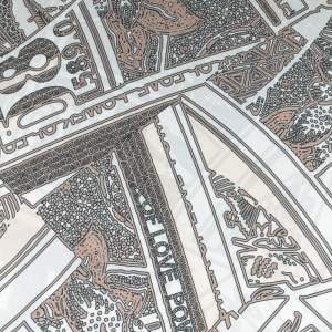 Szyfon jedwabny wzór abstrakcja odcienie brązu