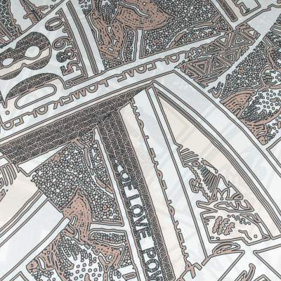 Szyfon jedwabny wzór abstrakcja odcienie brązu