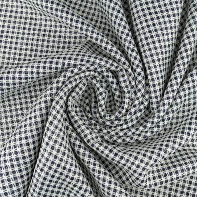 Tkanina w kratkę kolor granatowy