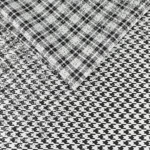 Tkanina w kratkę kolor czarno biały kupon