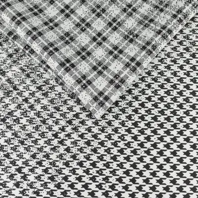 Tkanina w kratkę kolor czarno biały kupon
