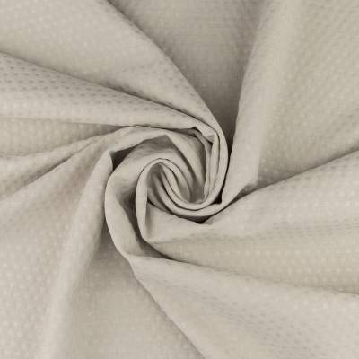 Tkanina Panama wzór grochy kolor szary beż