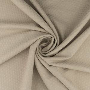 Tkanina Panama wzór grochy kolor beżowy