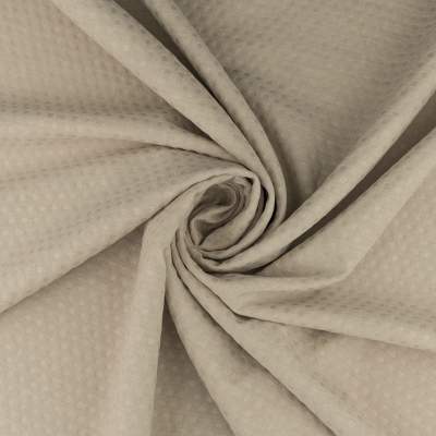 Tkanina Panama wzór grochy kolor beżowy