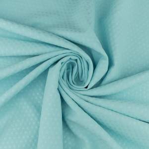 Tkanina Panama wzór grochy kolor akwamaryna