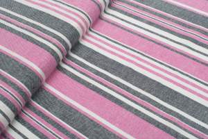 Len z wiskozą w paski / różowy, szary, biały