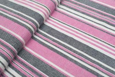 Len z wiskozą w paski / różowy, szary, biały