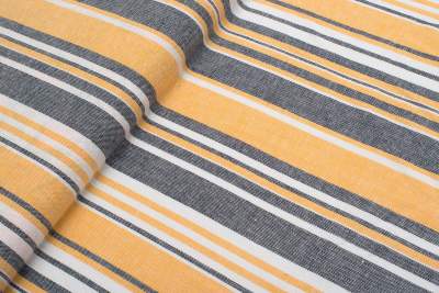 Len z wiskozą w paski / żółty, szary, biały