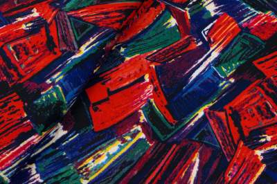 Dzianina jersey ity wzór kolorowy mazany