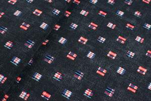 Dzianina jersey ity wzór geometryczny jeans czarny