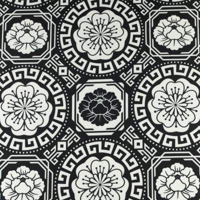 Dzianina jersey ITY wzór grecka mandala kolor czarny