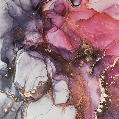 Tkanina krepa wzór akwarelowa abstrakcja kolor różowy