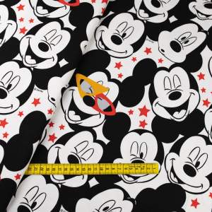 Dzianina ITY wzór myszka miki kolor biały