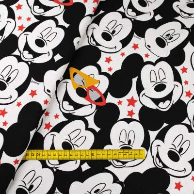 Dzianina ITY wzór myszka miki kolor biały