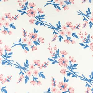 Tkanina Szyfon w kwiaty kolor ecru