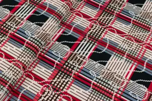 Dzianina jersey ity wzór krata/lina odcienie różowego