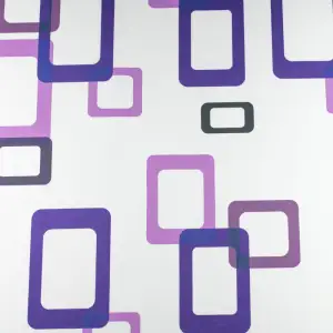 Tkanina na zasłony wzór geometryczny kolor fioletowy