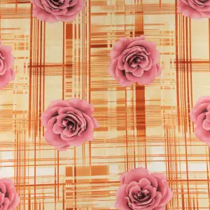 Dzianina wiskozowa wzór kwiaty kolor różowy