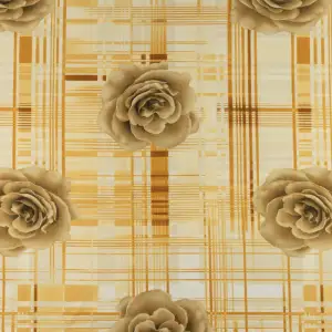 Dzianina wiskozowa wzór kwiaty kolor beżowo żółty